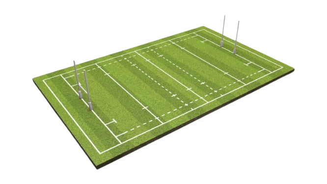 Plan d'un terrain de rugby